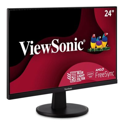 ViewSonic VA2447-MH 24 Inch Full HD 1080p Monitor with Ultra-Thin Bezel, Adaptive Sync, 75Hz, Eye Care, and HDMI, VGA Inputs for Home and Office