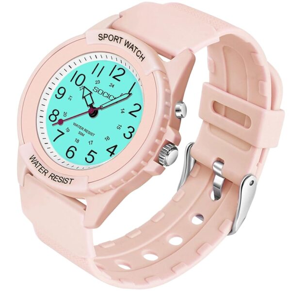 Waterproof Nurse Watch for Medical Professionals,Women Men, 24 Hour with Second Hand, Night Light, Military Time Easy to Read Dial, Soft and Breathable Silicone Band