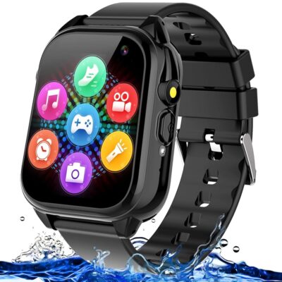 Waterproof Smart Watch for Kids 3-12 Years Old Boys Toys with 26 Games, Video Camera, Pedometer, Music Player, Alarm Clock, Flashlight, HD Touchscreen Toddler Watches Girls…