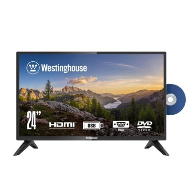 Westinghouse 24 Inch TV with DVD Player Built in, 720p HD LED Small Flat Screen TV DVD Combo with HDMI, USB, & Parental Controls, Non-Smart TV or Monitor for Home, Kitchen, or…