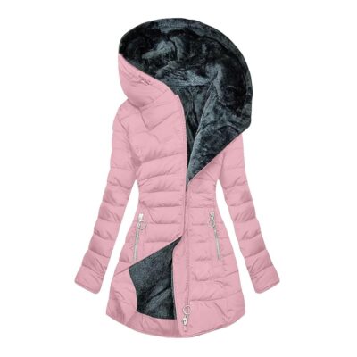 Winter Coats for Women Sherpa Fleece Lined Jackets Heavy Thickened Down Jacket Plus Size Puffer Coat with Fur Hood