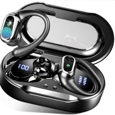 Wireless Earbuds, 2024 Bluetooth 5.4 Headphones Sport, Bluetooth Earbuds with ENC Noise Canceling Mic, 50HStereo Wireless Headphones IP7 Waterproof with Earhooks, Dual LED…