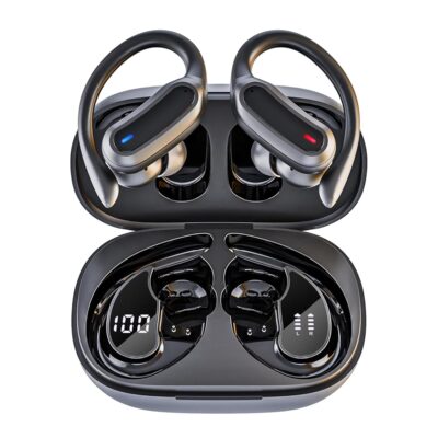 Wireless Earbuds Bluetooth Headphones, Bluetooth 5.3 Stereo Over Ear Buds,Noise Cancelling Mic, IP7 Waterproof Headset for Workout/Running