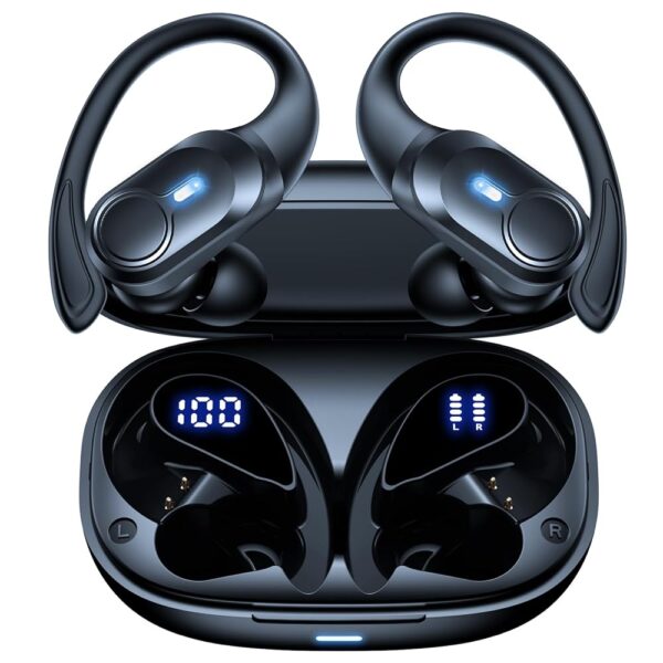 Wireless Earbuds Bluetooth Headphones Ear Buds 70H Playback Digital Display Wireless Charging Case Deep Bass Wireless Earphones Over Ear Sport Waterproof Bluetooth Headset for...